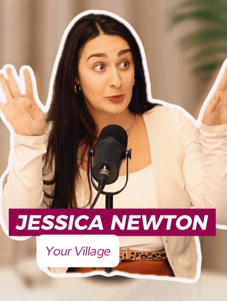 Woman speaking on a podcast